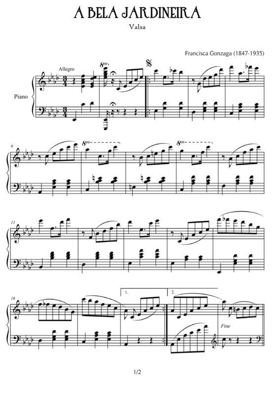 Partitura da música A Bela Jardineira v.2