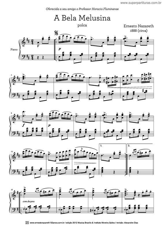 Partitura da música A Bela Melusina v.2