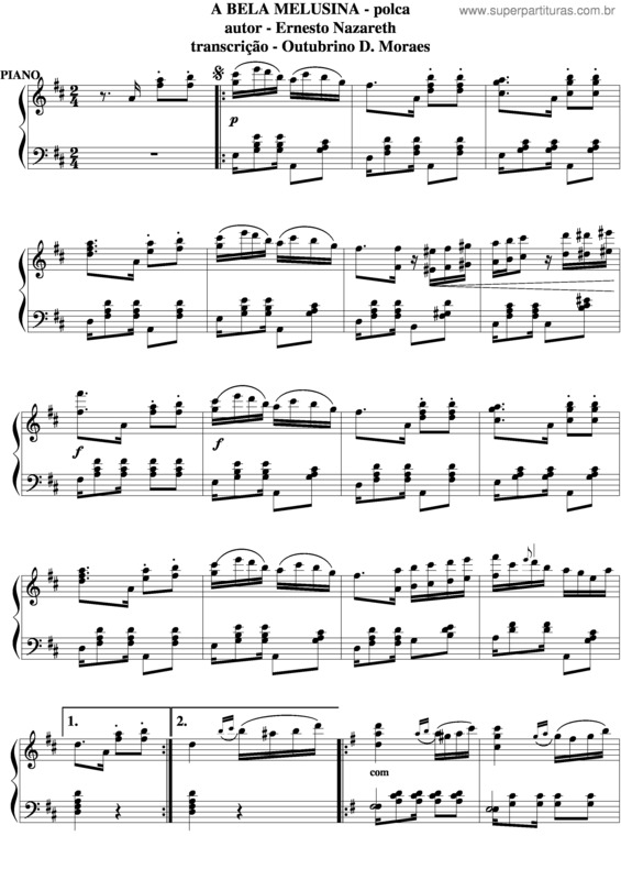 Partitura da música A Bela Melusina v.3