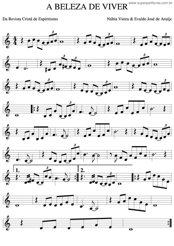 Partitura da música A Beleza De Viver v.3