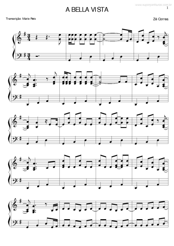 Partitura da música A Bella Vista