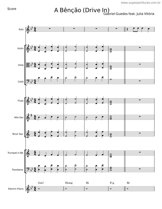 Partitura da música A Bênção – Julia Vitória Feat. Gabriel Guedes v.4