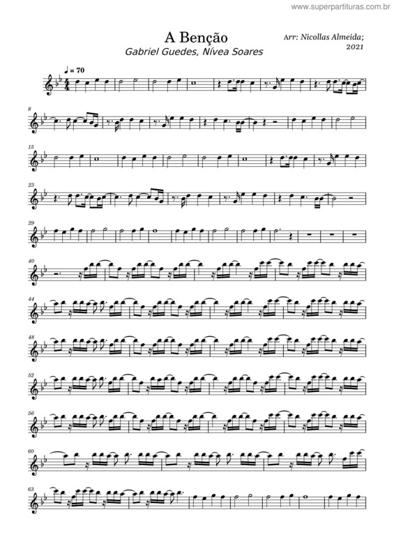 Partitura da música A Benção v.17