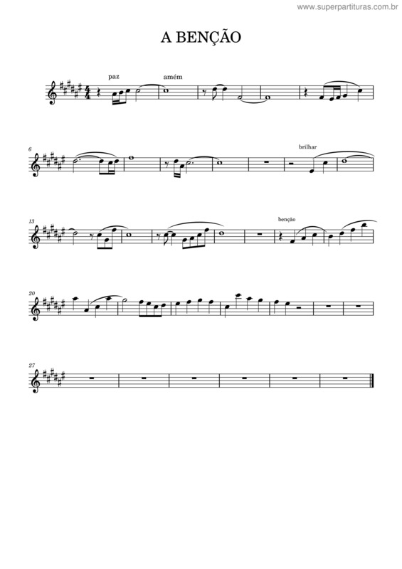 Partitura da música A Benção v.19