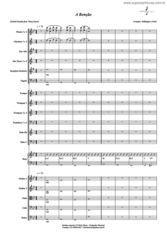 Partitura da música A Bênção v.7