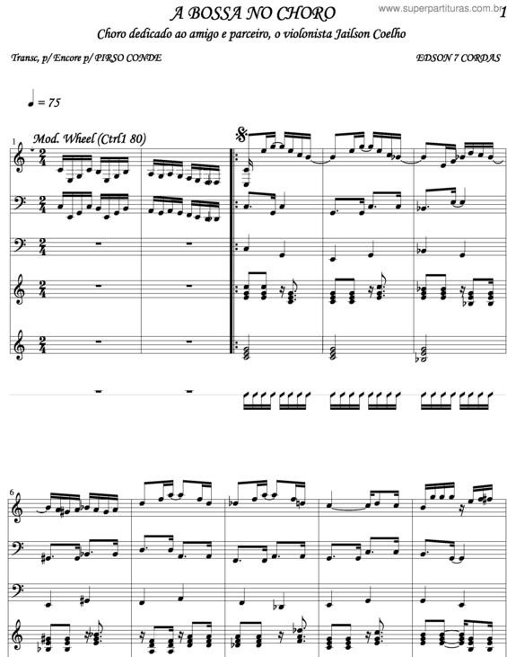 Partitura da música A Bossa No Choro v.4