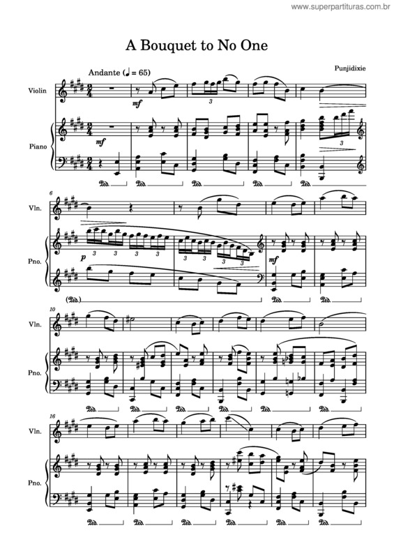 Partitura da música A Bouquet To No One