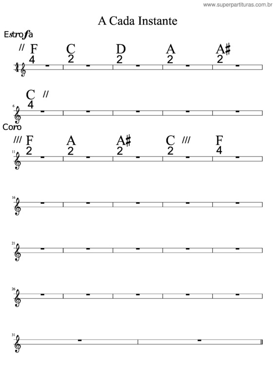 Partitura da música A Cada Instante v.2