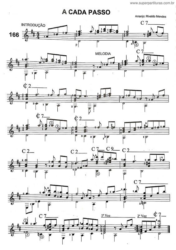 Partitura da música A Cada Passo