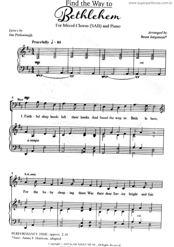 Partitura da música A Caminho De Belém