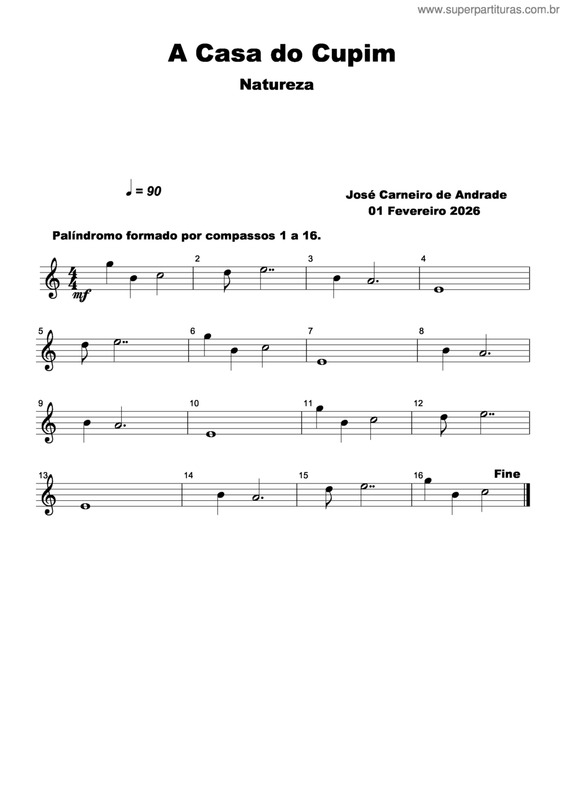 Partitura da música A Casa Do Cupim