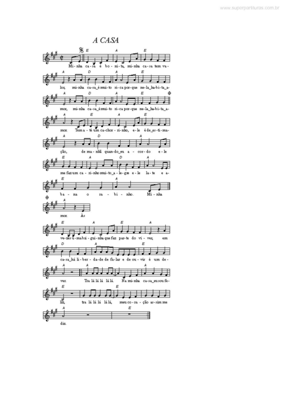 Partitura da música A Casa v.3