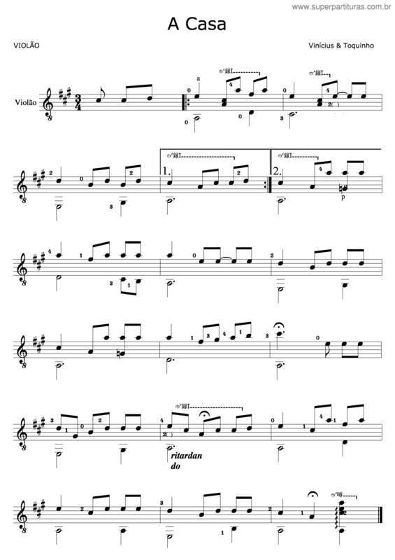 Partitura da música A Casa v.4