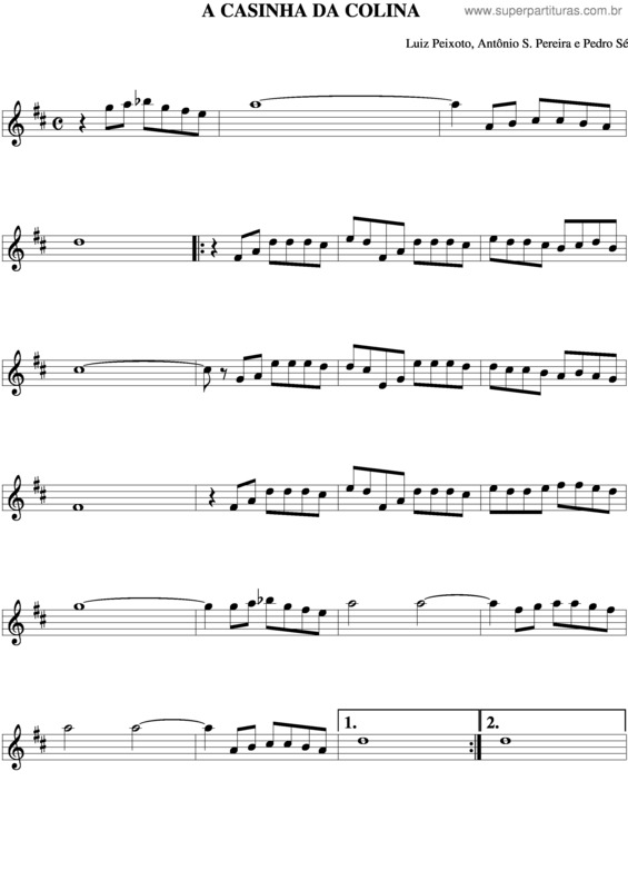 Partitura da música A Casinha Da Colina v.3