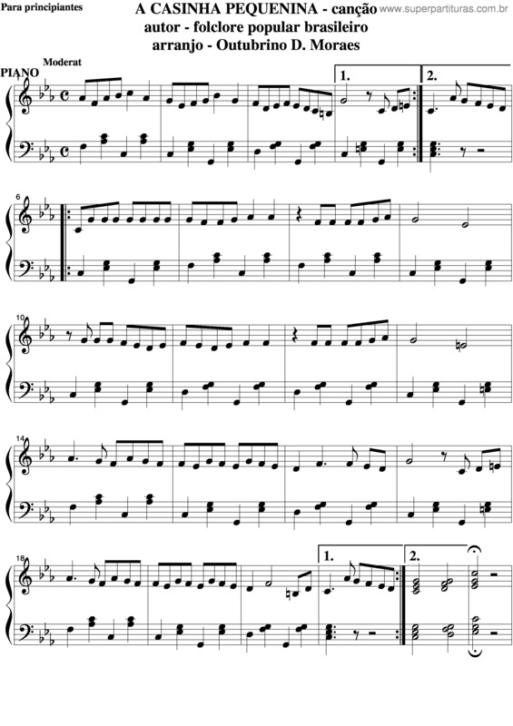 Partitura da música A Casinha Pequenina v.7