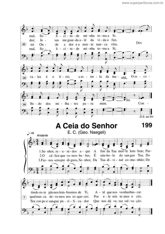 Partitura da música A Ceia Do Senhor v.3