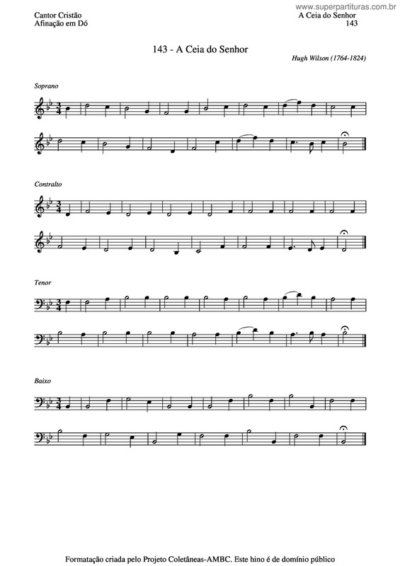 Partitura da música A Ceia Do Senhor v.5