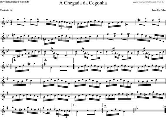 Partitura da música A Chegada Da Cegonha v.2