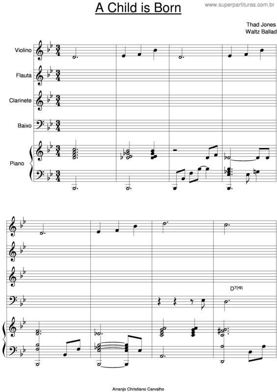 Partitura da música A Child Is Born v.3