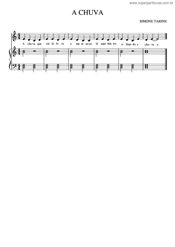 Partitura da música A Chuva v.2