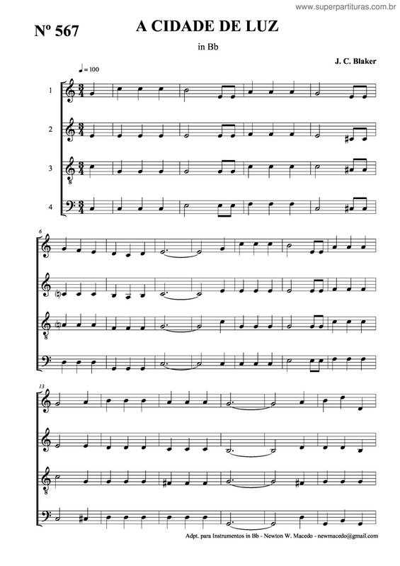 Partitura da música A Cidade De Luz v.2