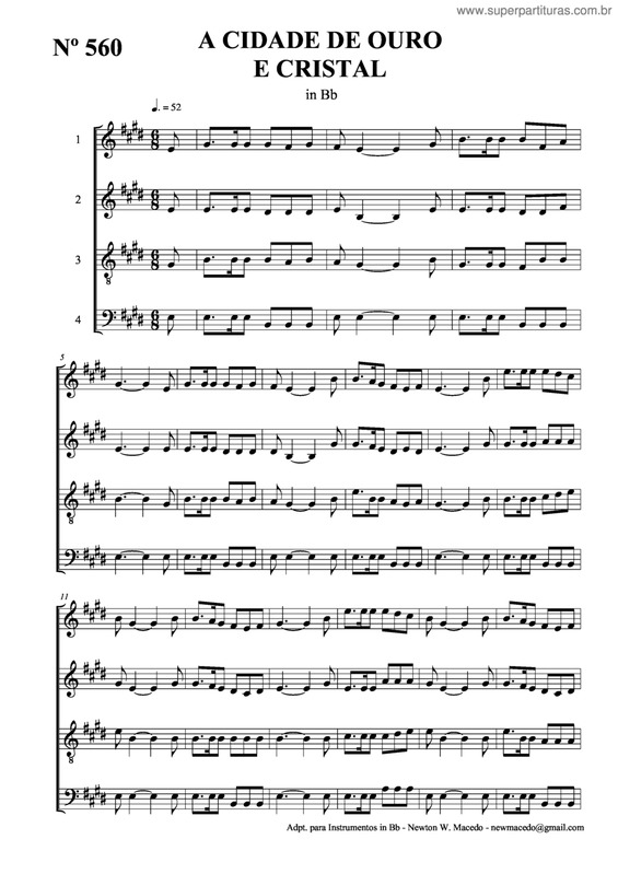 Partitura da música A Cidade De Ouro E Cristal v.2