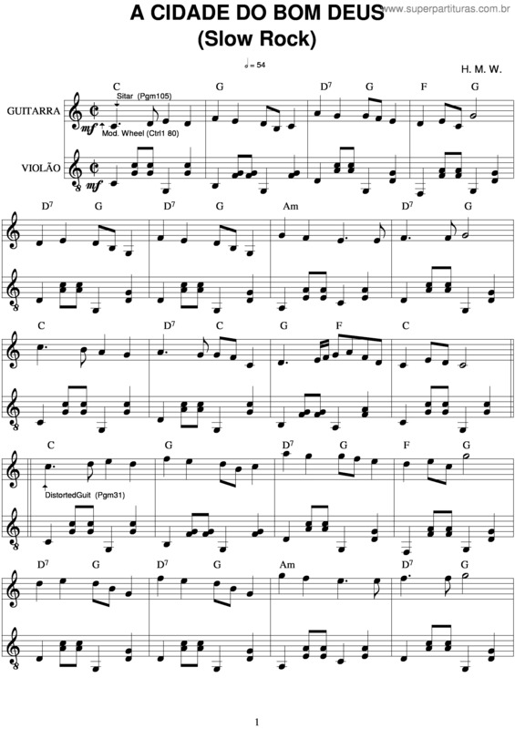 Partitura da música A Cidade Do Bom Deus v.3