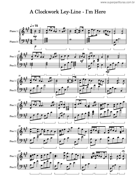 Partitura da música A Clockwork Ley–Line – I`M Here