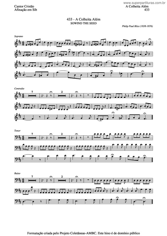 Partitura da música A Colheita Além v.3