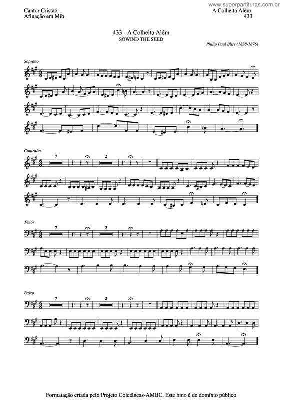 Partitura da música A Colheita Além v.4