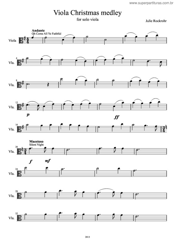 Partitura da música A Complication Of Christmas Songs Written For The Viola!