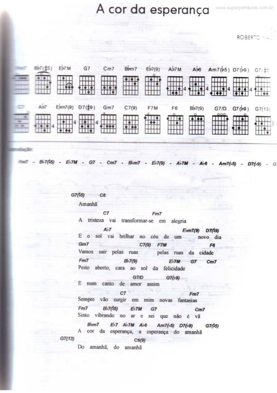 Partitura da música A Cor da Esperança