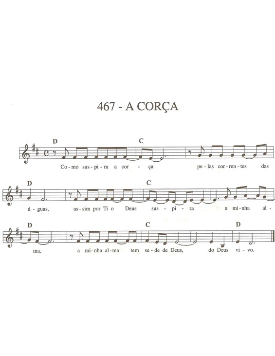 Partitura da música A Corça