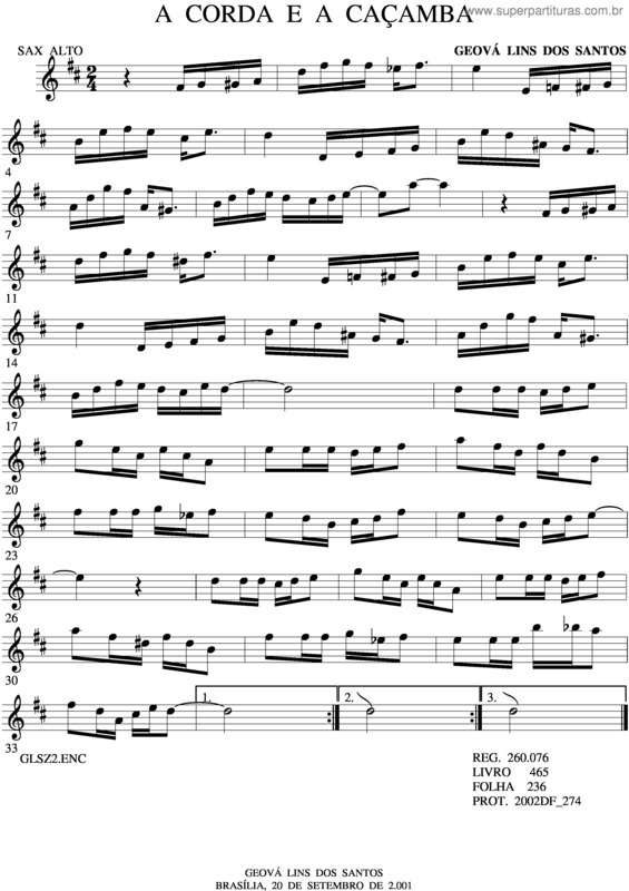 Partitura da música A Corda E A Caçamba