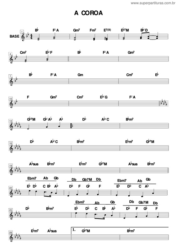 Partitura da música A Coroa v.2
