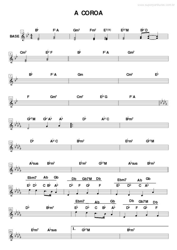 Partitura da música A Coroa