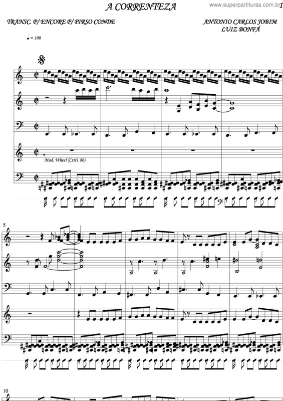 Partitura da música A Correnteza 