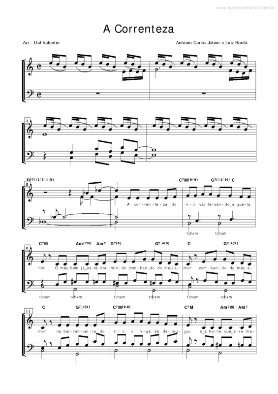 Partitura da música A Correnteza