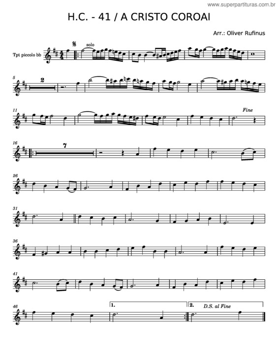 Partitura da música A Cristo Coroai! – Misc Praise Songs
