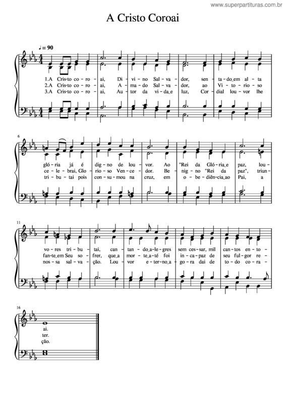 Partitura da música A Cristo Coroai v.5