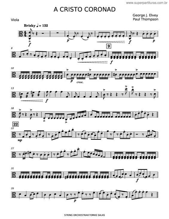 Partitura da música A Cristo Coronad – George J. Elvey