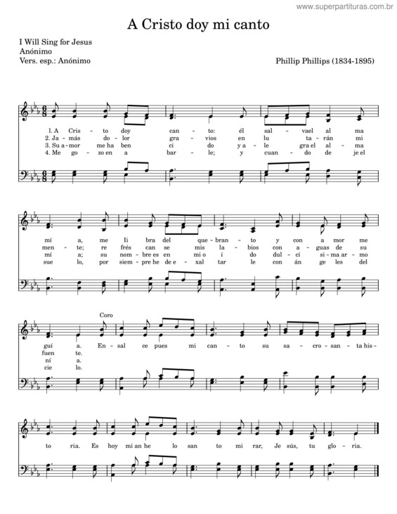Partitura da música A Cristo Doy Mi Canto – Phillip Phillips