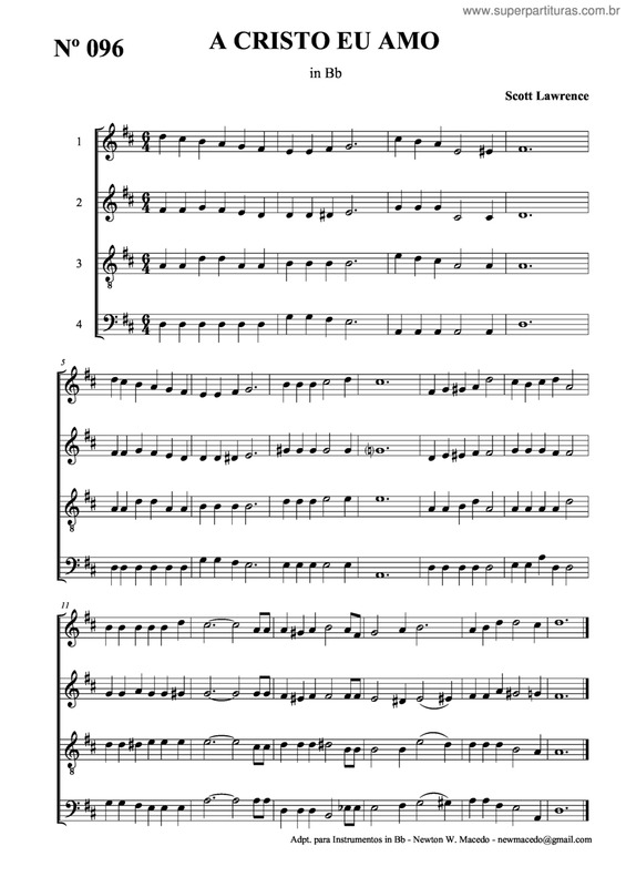 Partitura da música A Cristo Eu Amo v.2