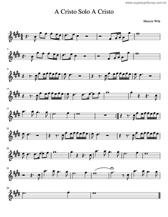 Partitura da música A Cristo Solo A Cristo v.2