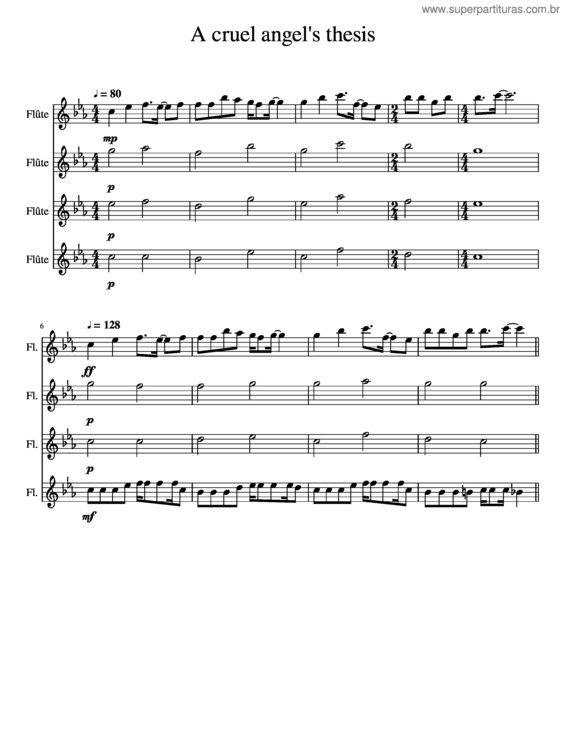 Partitura da música A Cruel Angel`S Thesis v.12