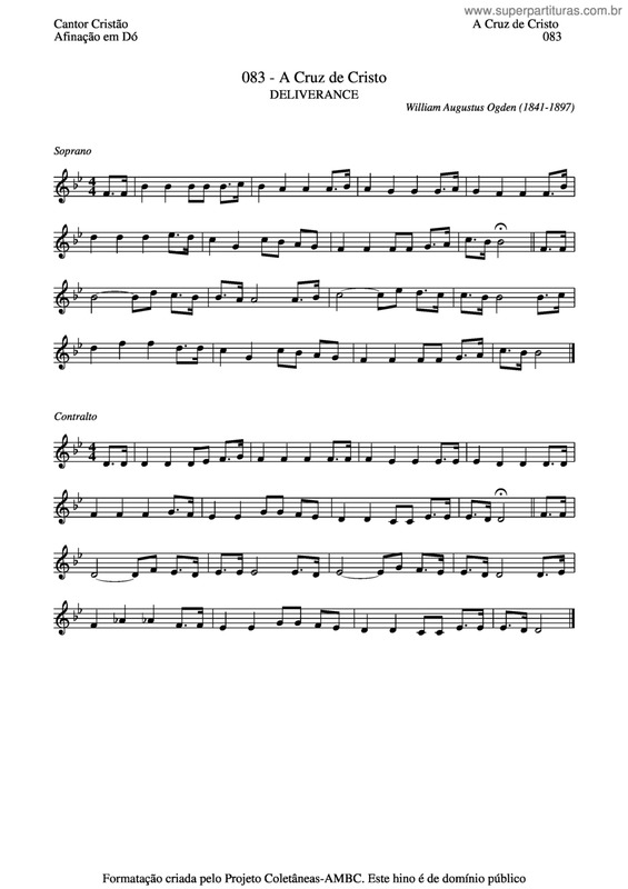 Partitura da música A Cruz De Cristo v.2