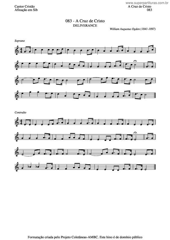 Partitura da música A Cruz De Cristo v.3