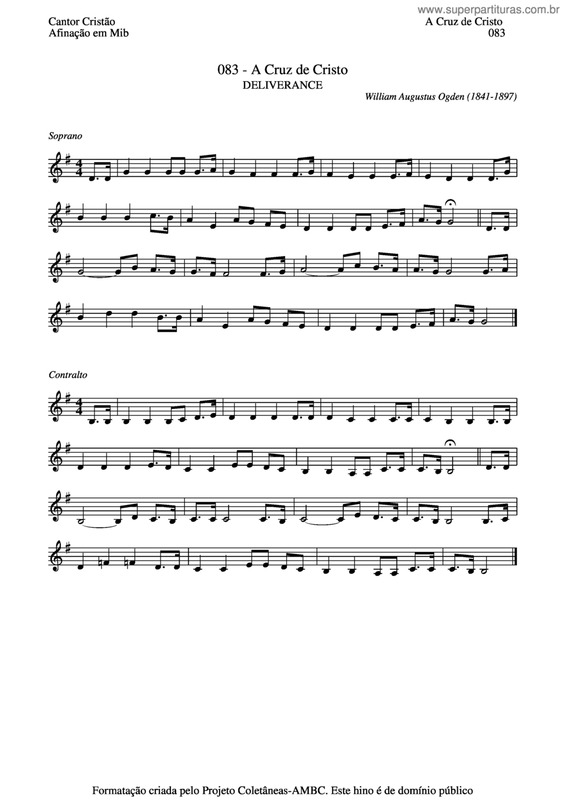 Partitura da música A Cruz De Cristo v.4