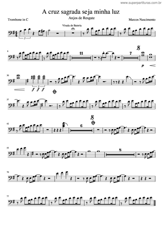 Partitura da música A Cruz Sagrada Seja Minha Luz Trombone