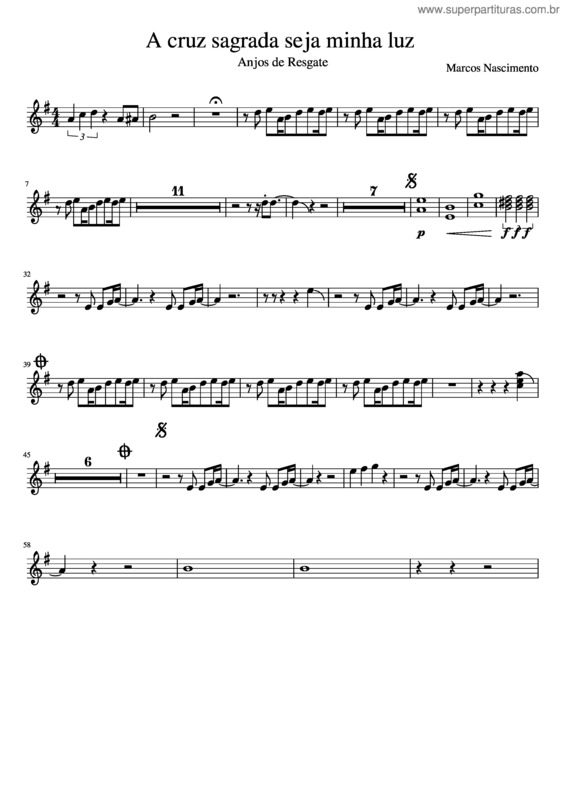 Partitura da música A Cruz Sagrada Seja Minha Luz v.2